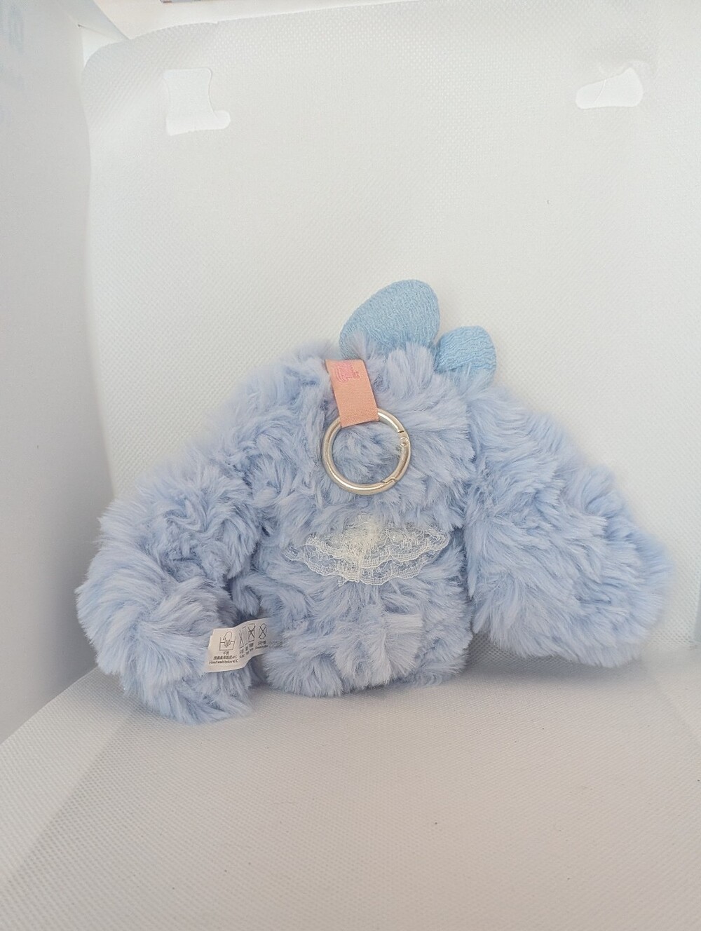 Plush Blue Bunny Doll with Lace Bib - Kids Toys - Picture 2 of 4